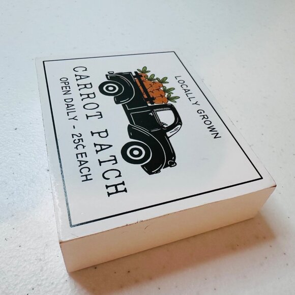 LOCALLY GROWN CARROT PATCH Easter springtime decoration tiered tray farmhouse - Picture 7 of 7